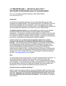 L`électricité sale » : Qu`est ce que c`est ? Une