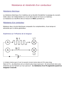 Résistance électrique et résistivité d`un conducteur - Positron