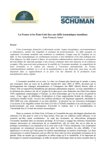 La France et les Etats-Unis face aux défis économiques mondiaux