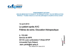 Le patient après AVC Filières de soins. Education thérapeutique