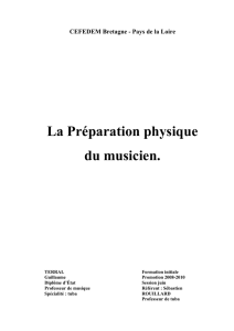 La Préparation physique du musicien.