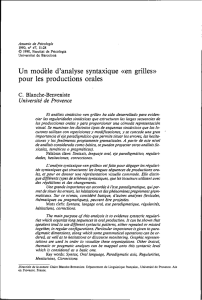 Un modtle d`analyse syntaxique ((en grilles))