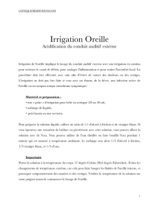 Irrigation Oreille : acidification du conduit auditif externe