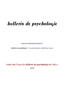 cours bulletin - Bulletin de psychologie