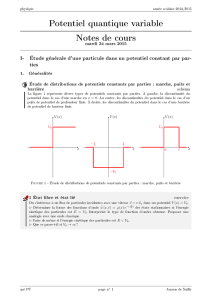 Potentiel quantique variable Notes de cours - Alain Le Rille
