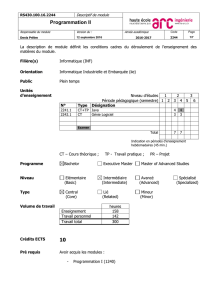 La description de module définit les conditions cadres du - HE-Arc