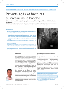 Patients âgés et fractures au niveau de la hanche