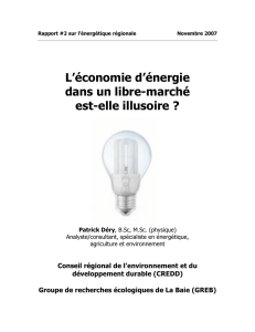 L`économie d`énergie dans un libre-marché est-elle