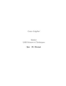 Cours d`algèbre Maths1 LMD Sciences et Techniques Par M. Mechab