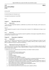 LOI 800.01 sur la santé publique (LSP)