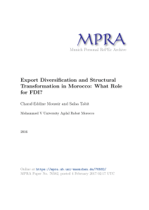 Export Diversification and Structural Transformation in Morocco