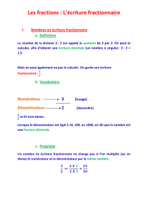 Les fractions : L`écriture fractionnaire - Académie de Nancy-Metz