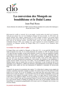 La conversion des Mongols au bouddhisme et le Dalaï Lama