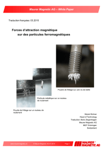 Forces d`attraction magnétique sur des particules ferromagnétiques