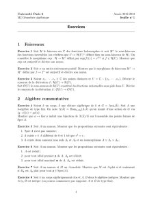 Exercices 1 Faisceaux 2 Alg`ebre commutative - IMJ-PRG