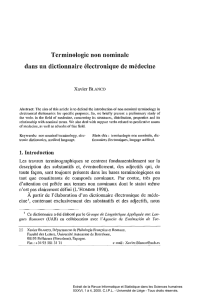 Terminologie non nominale dans un dictionnaire &eacute;lectronique de