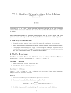 TD 2 : Algorithme EM pour le mélange de lois de Poisson