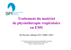 Traitement du matériel de physiothérapie respiratoire en EMS