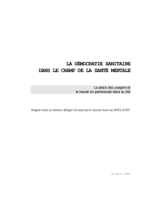 la démocratie sanitaire dans le champ de la santé mentale