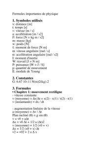 1. Symboles utilisés 2. Constantes 3. Formules