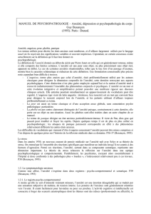 Anxiété, dépression et psychopathologie du corps