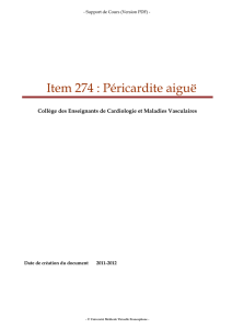 Item 274 : Péricardite aiguë
