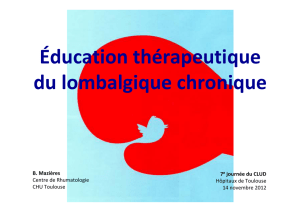 Éducation thérapeutique du lombalgique chronique
