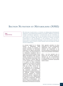 seCtIon nutrItIon et métaBolIsme (nme)