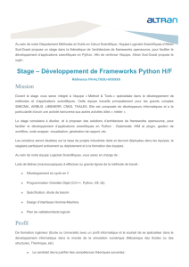 Développement de Frameworks Python (mis en ligne le 28/10/14)