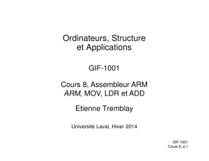 Assembleur ARM - Université Laval