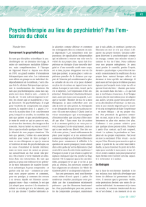 Psychothérapie au lieu de psychiatrie? Pas l`em