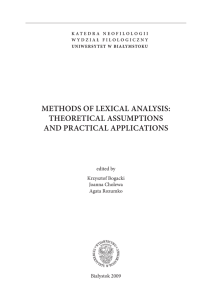 methods of lexical analysis: theoretical