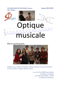 Optique musicale - Olympiades de Physique France