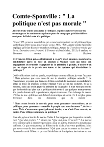 Comte-Sponville : " La politique n`est pas morale "