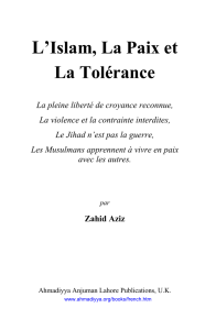 L`Islam, La Paix et la Tolerance