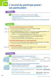 L`accord du participe passé : cas particuliers 1136