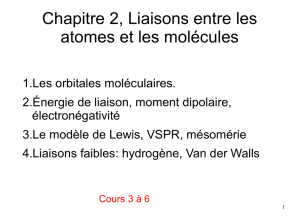 Chapitre 2, Liaisons entre les atomes et les molécules