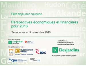 Perspectives économiques et financières pour 2016