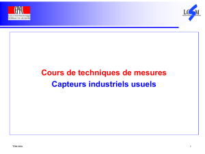 Cours de techniques de mesures Capteurs industriels usuels