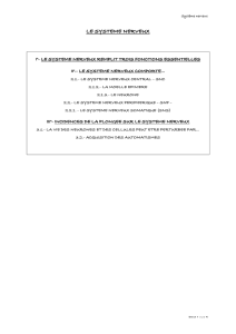 Syst&egrave;me nerveux