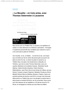 « La Mouette » en trois actes, avec Thomas Ostermeier à Lausanne