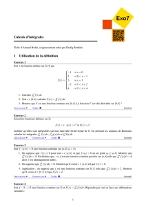 Calculs d`intégrales - Exo7