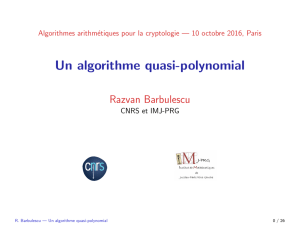 Un algorithme quasi-polynomial - IMJ-PRG