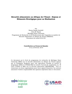 Sécurité alimentaire en Afrique de l`Ouest