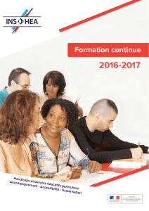 Catalogue de formation continue INS HEA 2016