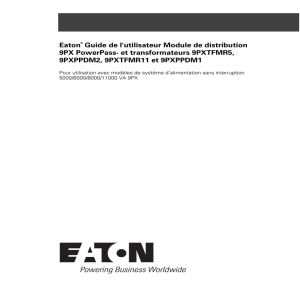 Eaton Guide de l`utilisateur Module de distribution 9PX PowerPass
