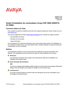 Guide d`installation du commutateur Avaya VSP