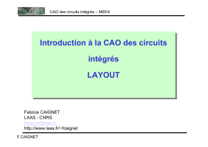 Introduction à la CAO des circuits intégrés LAYOUT Introduction à la