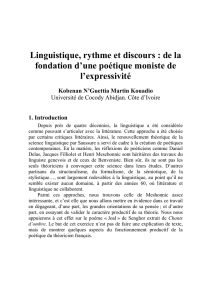 linguistique, rythme et discours : de la fondation d`une