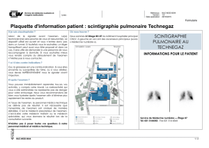 Plaquette d`information patient : scintigraphie pulmonaire